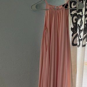Light pink pleated maxi dress